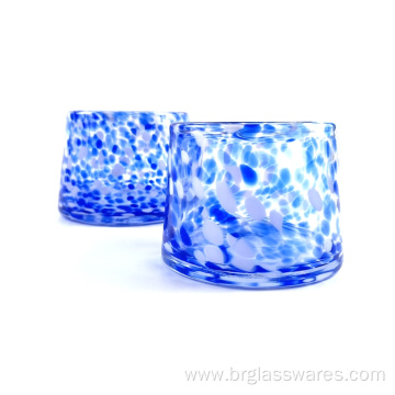 Blue and White spot Glass Jars